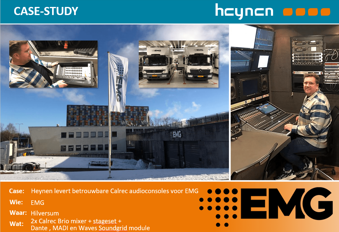 Heynen levert betrouwbare Calrec audioconsoles voor EMG