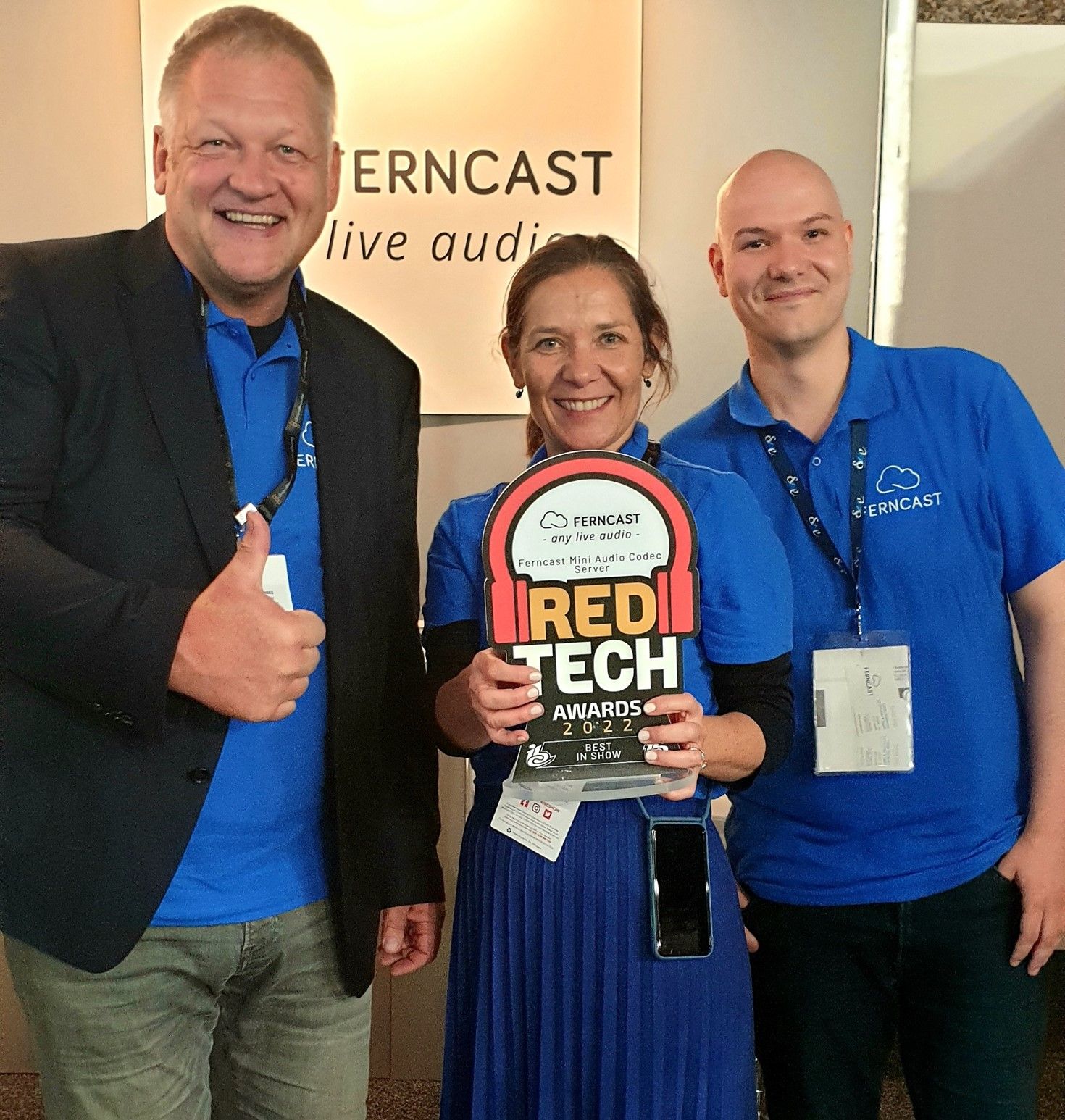 Ferncast Mini Audio Codec Server won RedTech Best in Show Award at IBC 2022 