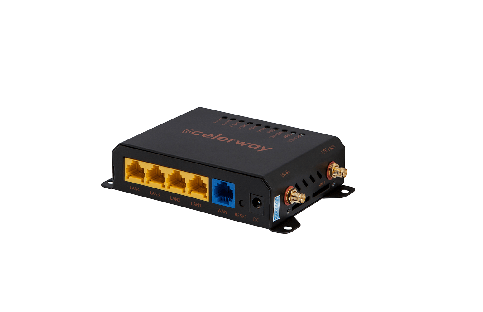 Celerway Cumulus: enables up to 6 simultaneous WAN connections (1 cellular), providing connectivity with 4G backup for remote devices